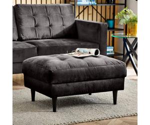 Furniturebox Uk Jenna Dark Grey Velvet Footstool