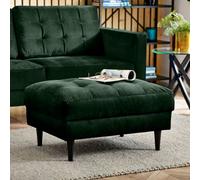 Furniturebox Uk Jenna Emerald Green Velvet Footstool