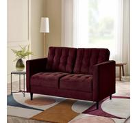 Furniturebox Uk Jenna Maroon Velvet 2 Seater Sofa