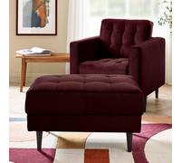 Furniturebox Uk Jenna Navy Blue Velvet Footstool