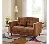 Furniturebox Uk Jenna Tan Faux Leather 2 Seater Sofa