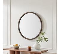 FurnitureboxUK Judith Walnut Wood Medium 80x80cm Round Wall Mirror | Size: 80x80 cm FurnitureboxUK Walnut 80x80 cm