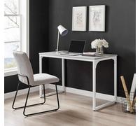 FurnitureboxUK Kendrick 120cm Melamine Coated Home Office Computer Desk with White Legs in Grey FurnitureboxUK Grey