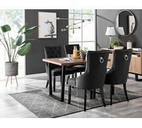 Furniturebox Uk Kylo Brown Wood Effect Dining Table & 4 Black Belgravia Black Leg Chairs