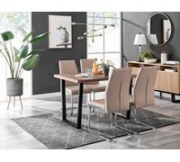 Furniturebox Uk Kylo Brown Wood Effect Dining Table & 4 Cappuccino Lorenzo Chairs