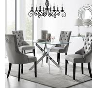 Furniturebox Uk Leonardo 4 Table And 4 Grey Belgravia Black Leg Chairs