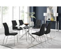 Leonardo Dining Table With Six Isco Chairs - Black