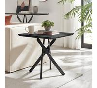 Furniturebox Uk Leonardo Square Black Wood Veneer Side Table
