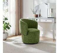 FurnitureboxUK Liode Fabric Round Swivel Accent Chair in Green FurnitureboxUK Green