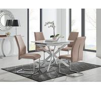 Furniturebox Uk Lira 100 Extending Dining Table And 4 Cappuccino Lorenzo Chairs