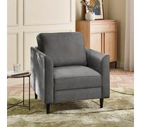 FurnitureboxUK Logan Fabric Armchair in Grey FurnitureboxUK Grey