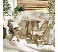 Furniturebox Uk Lox Foldable 2 Seat Outdoor Dining Set: Solid Wood Half Round Table & Chairs
