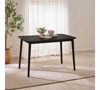 Furniturebox Uk Lynton Rectangular Black Solid Wood 4 Seater Dining Table