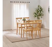 Furniturebox Uk Lynton Small Oak Effect Wooden Dining Table & 4 Millford Chairs