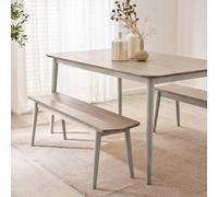 Furniturebox Uk Lynton Whitewashed & Grey Solid Wood Large Dining Bench