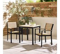 FurnitureboxUK Malva 2 Seater Wolid Wood Outdoor Dining Set in Black FurnitureboxUK Black