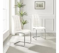 Furniturebox UK Murano Dining Chairs Set of 2 - Premium Soft Contemporary & Luxurious White Chairs for Dining Room (2x White)