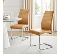Furniturebox UK Mustard Dining Chairs Set of 2 Lorenzo Chairs for Dining Room Modern & Stylish (2x Mustard)