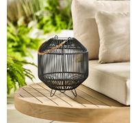 Furniturebox Uk Naples Black Rattan Hanging Solar Outdoor Lantern