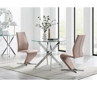 Furniturebox Uk Novara 100Cm Round Dining Table & 2 Cappuccino Willow Chairs