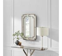 Furniturebox Uk Opaline Grey Deco Style Rectangle Wall Mirror
