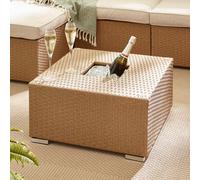 Furniturebox Uk Orlando Beige Rattan Garden Coffee Table + Ice Bucket