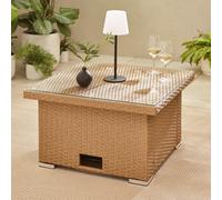 Furniturebox Uk Orlando Beige Rattan Rising Garden Coffee Dining Table