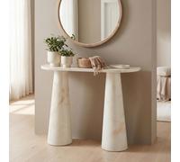 Furniturebox Uk Palma Cream Marble Effect Console Table