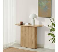 Furniturebox Uk Penrose Rounded Oak Effect Wood Console Table