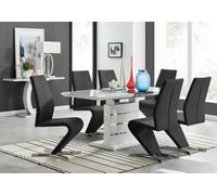 Furniturebox Uk Renato 120Cm High Gloss Extending Dining Table And 6 Black Willow Chairs