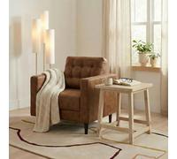 FurnitureboxUK Rockies Square White Oak Wood Side Table in Light Brown FurnitureboxUK Light Brown