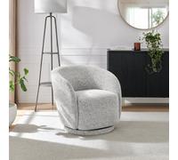 Furniturebox Uk Romilly Grey Fabric Swivel Accent Tub Chair