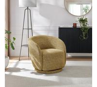 FurnitureboxUK Romilly Fabric Swivel Accent Tub Chair in Yellow FurnitureboxUK Yellow