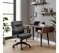 FurnitureboxUK Rosco Faux Leather Office Chair in Black FurnitureboxUK Black