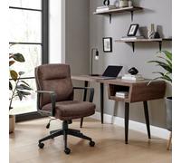 Furniturebox Uk Rosco Brown Faux Leather Office Chair