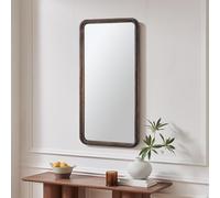 Furniturebox UK 'Rowena' Wooden Floor Mirror 80x40cm, Rectangle Simple Mid-Century Oak Wood Frame For Bedroom, Living Room, Hallway, Vertical & Horizontal Hanging Home Accessories