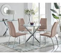 Furniturebox Uk Selina Round Dining Table And 4 Cappuccino Isco Chairs