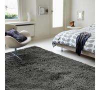 Furniturebox UK Shaggy Area Rug 120 x 170cm- 'Selby' Dark Charcoal Grey Deep Pile Soft Modern Living Room Rug For Lounge Bedroom Dining Room