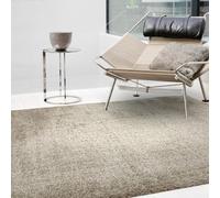 Furniturebox UK Shaggy Area Rug 120 x 170cm- 'Selby' Taupe Deep Pile Soft Modern Living Room Rug For Lounge Bedroom Dining Room