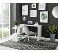 Furniturebox Uk Siena White High Gloss Rotating Computer Desk