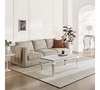 FurnitureboxUK Skye Rectangular White Marble Glass & Metal Coffee Table FurnitureboxUK White