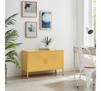 FurnitureboxUK Teksi Modern Metal 2 Door Sideboard in Mustard FurnitureboxUK Mustard