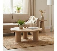 Furniturebox Uk Teton Round White Oak Wood 3 Leg Coffee Table