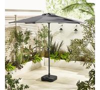 Furniturebox Uk Vertical Grey Garden Parasol & Base Set