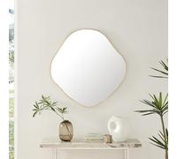 Furniturebox UK Wall Mirror - Vita Gold Metal Frame Pebble Mirror - Modern Abstract Irregular Organic Shape Decorative Gold Mirror for Hallways, Bedrooms, Living Rooms and Dining Rooms