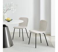 FurnitureboxUK 2 x Asti Cream Linen Effect Dining Chairs FurnitureboxUK Cream