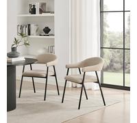 Furnitureboxuk 2X Delos Beige Fabric Dining Chairs Beige
