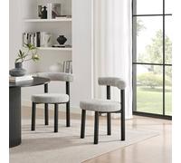 FurnitureboxUK 2x Isola Grey Fabric Dining Chairs Black Legs FurnitureboxUK Grey