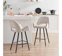 Furnitureboxuk 2X Layla Cream Fabric Bar Chairs Cream