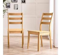 FurnitureboxUK 2x Lynton Oak Effect Wooden Dining Chairs in Light Brown FurnitureboxUK Light Brown